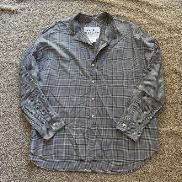 Frank & Eileen Tops - Frank & Eileen Oona Continuous Sleeve Button Up Shirt Black White Plaid Size M